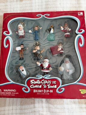 Holiday Clip-On Ornament Set - Red & White